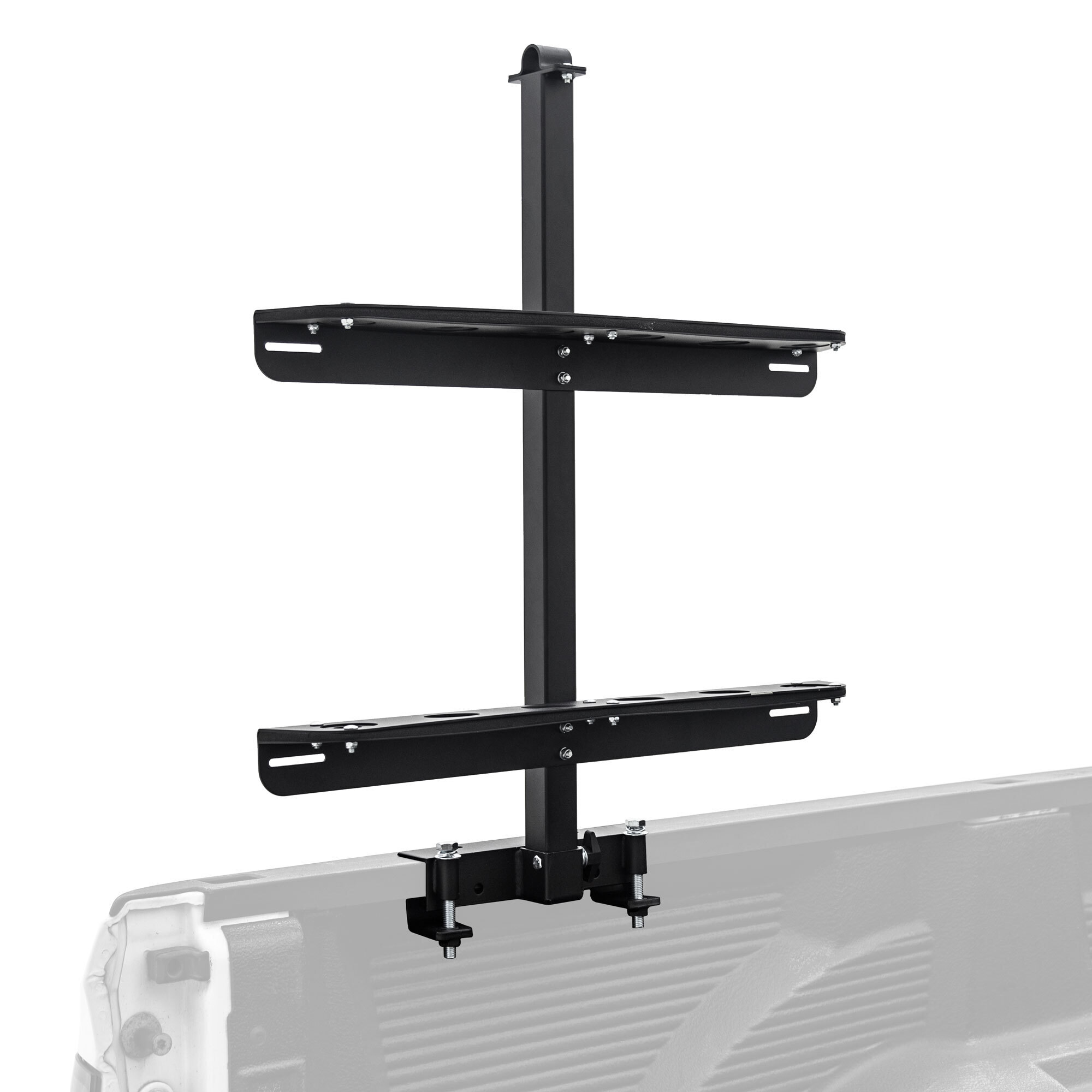 Elevate Outdoor Mounted Truck Tool Rack — Powder-Coated Steel, Holds 6 Tools, Model# MTTR